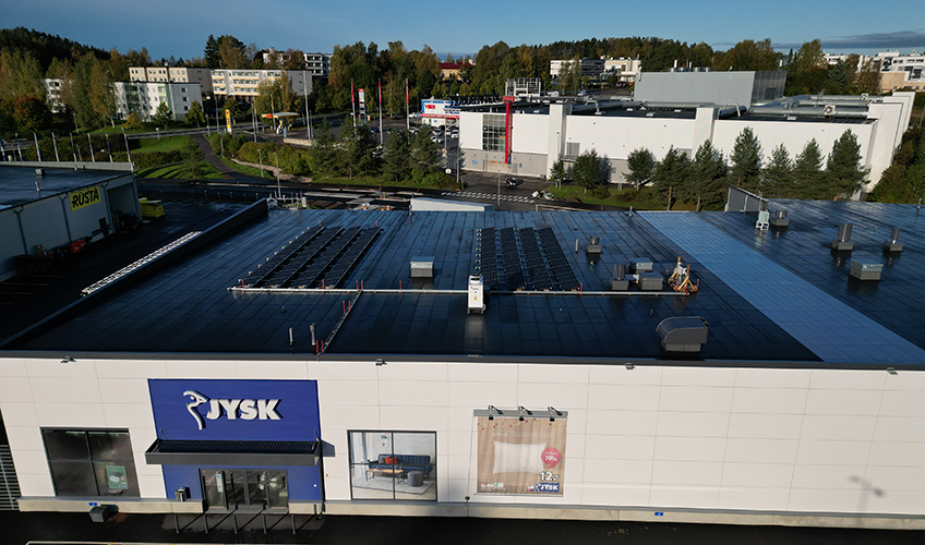 Painel solar na Finlândia