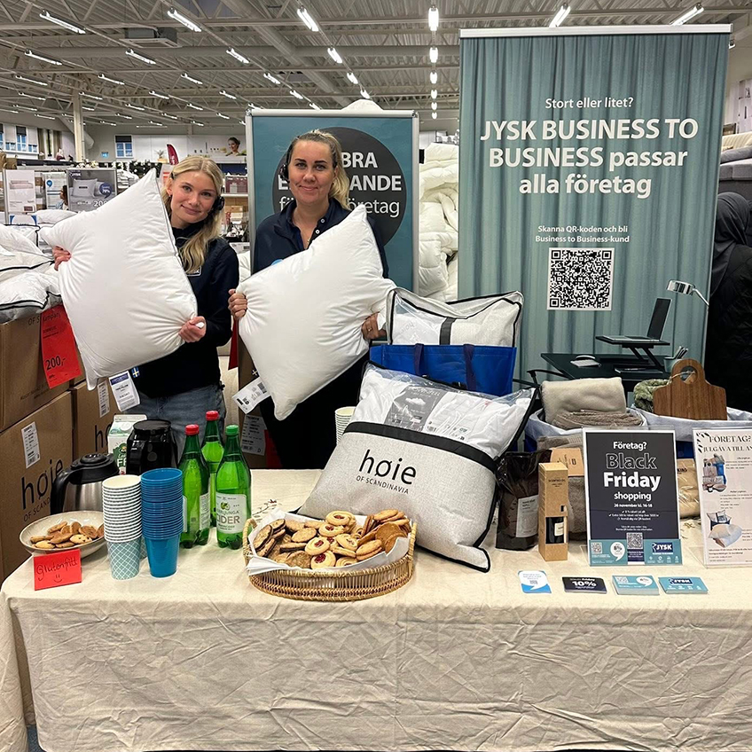 JYSK i Falkenberg hade kuddar redo till kunderna