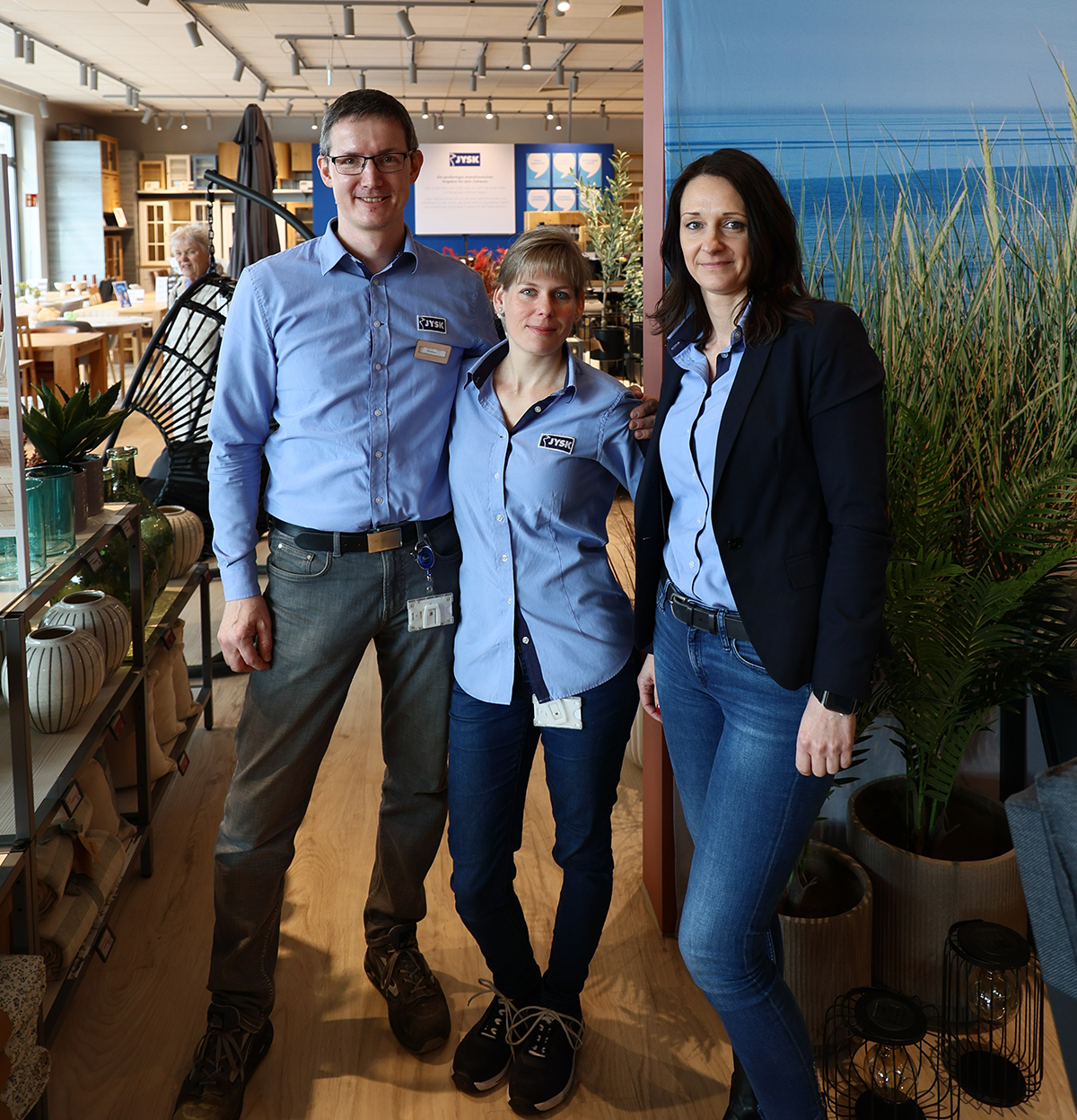 Starkes team: Mandy mit Store Manager Olaf und District Manager Sandy