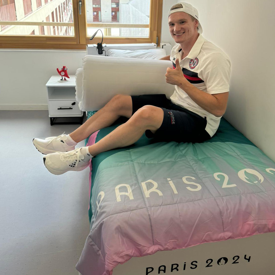 Vegard Sverd, and the rest of Team Norway received an upgrade to their bedroom during the Olympic and Paralympic games in Paris.  