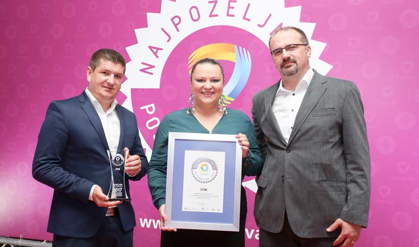 JYSK je prejel naziv najboljšega delodajalca v trgovinski panogi v Bosni in Hercegovini