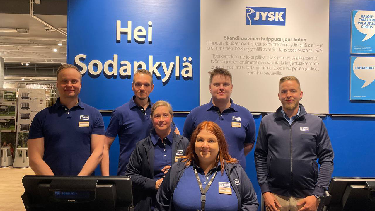 Sodankylän JYSKissä työskentelee vakituisesti 5 työntekijää sekä yksi kesätyöntekijä.