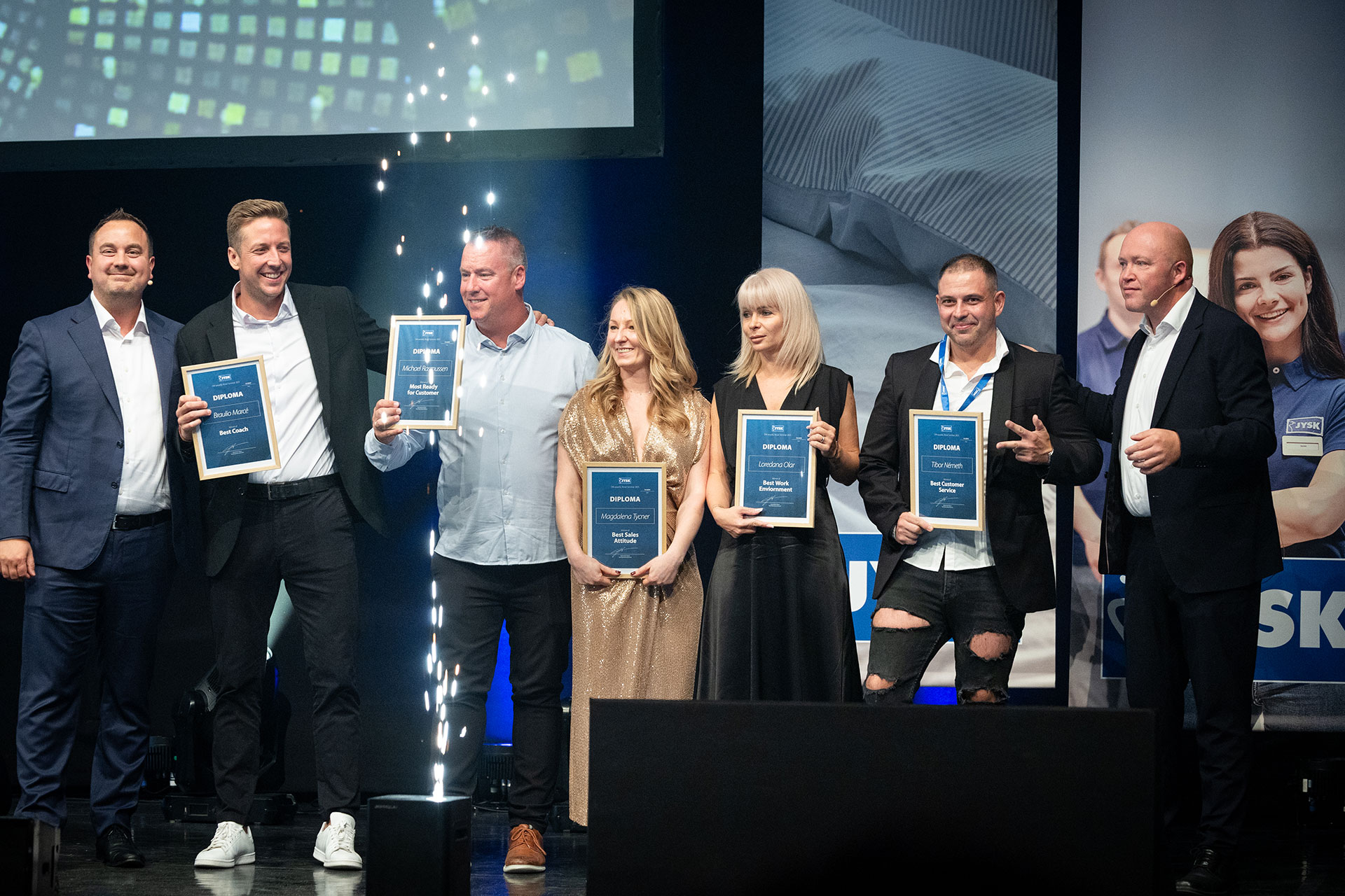 JYSK celebrate the Top 5 District Managers at Retail Seminar in Budapest