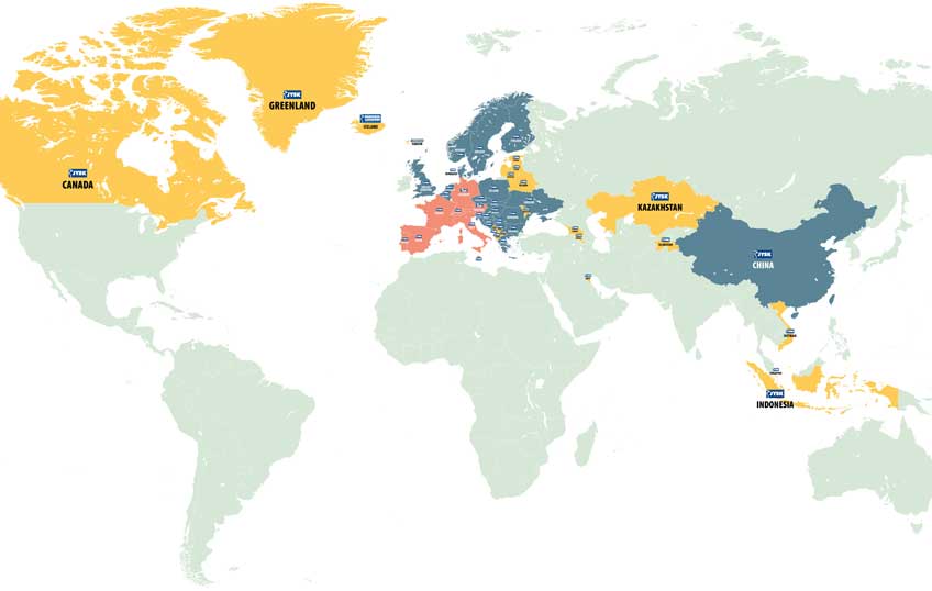 A 2017-es JYSK-világtérkép