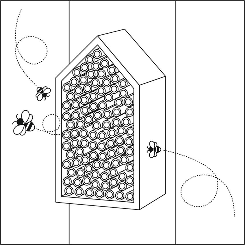 Eksempelvis har bierne brug for en fri indflyvningsbane til insekthotellet