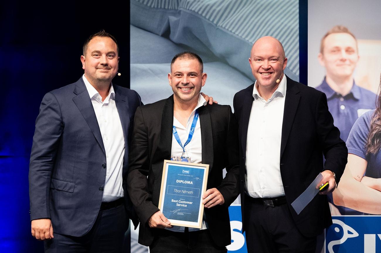 Tibor Németh, District Manager in JYSK Hungary, wins in the category: Best Customer Service