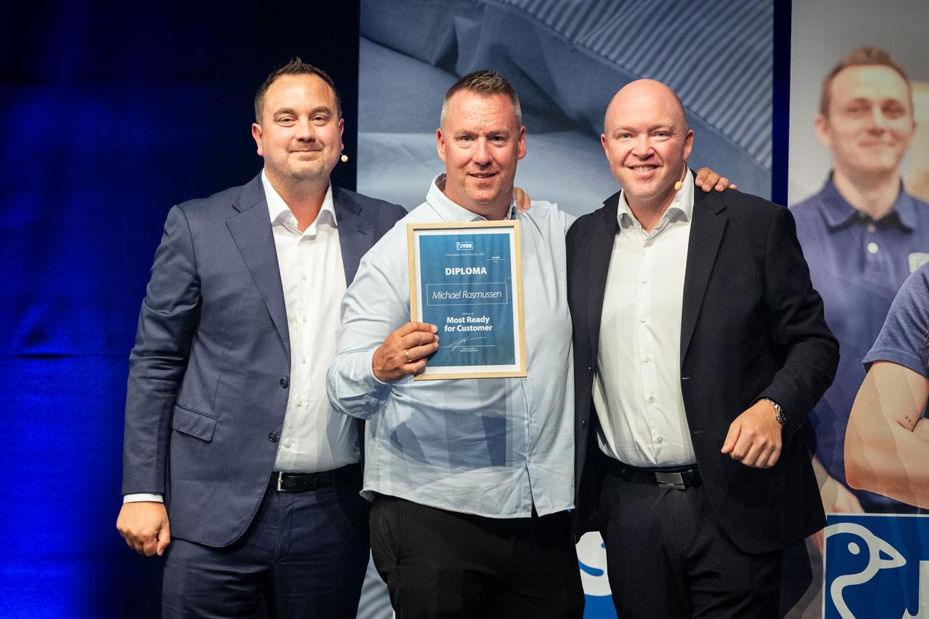 Michael Rasmussen, District Manager in JYSK Denmark, wins in the category: Most Ready for Customers