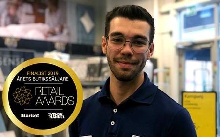 Josef Dayne är en av tre finalister till "Årets butikssäljare" på Retail Awards.